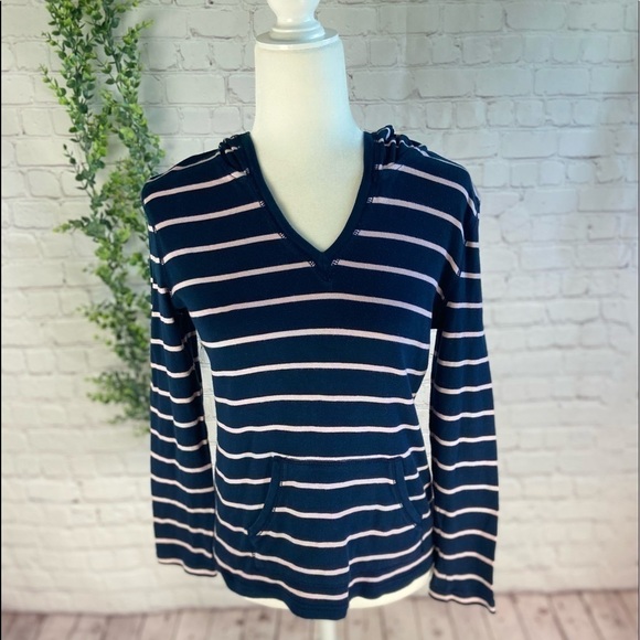 𝅺american Living Striped Hooded Long Sleeve Shirt M - Picture 1 of 2